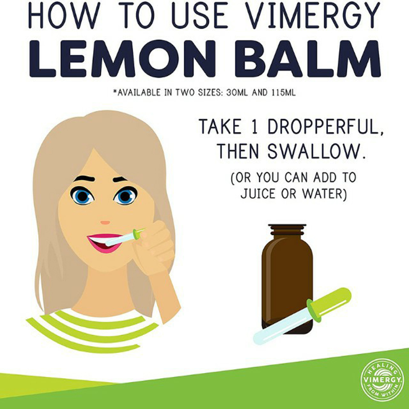 สารสกัดเลมอนบาล์ม แบบขวดดรอป (Vimergy Lemon Balm 4:1) ขนาด 115 ml.