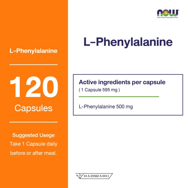 ผลิตภัณฑ์เสริมอาหาร แอล-พี่นิลอะลานี่น 500 มิลลิกรัม - L-Phenylalanine 500 mg Dietary Supplement Product (NOWⓇ)