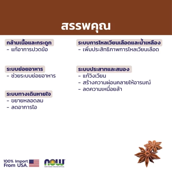 น้ำมันหอมระเหย สตาร์ แอนนีส NOW Foods Star Anise Oil