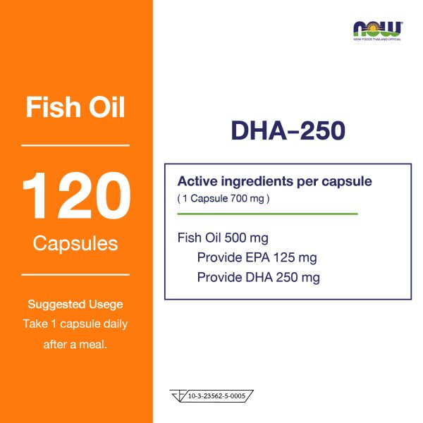 ผลิตภัณฑ์เสริมอาหาร ดีเอชเอ 250 (ดีเอชเอจากน้ำมันปลา) - DHA 250 (DHA from fiFish oil) Dietary Supplement Product (NOWⓇ)