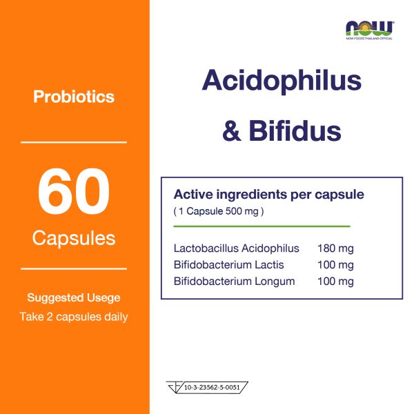 ผลิตภัณฑ์เสริมอาหาร อะซิโดฟิลัส & บิฟิดัส - Acidophilus & Bifidus Dietary Supplement Product (NOW TM)