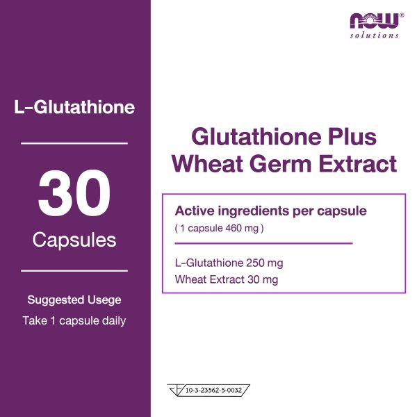 ผลิตภัณฑ์เสริมอาหาร กลูต้าไรโอน ผสมสารสกัดจมูกข้าวสาลี - Glutathione Plus Wheat Germ Extract Dietary Supplement Product (NOWⓇ)